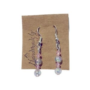 Pink and pearl earrings